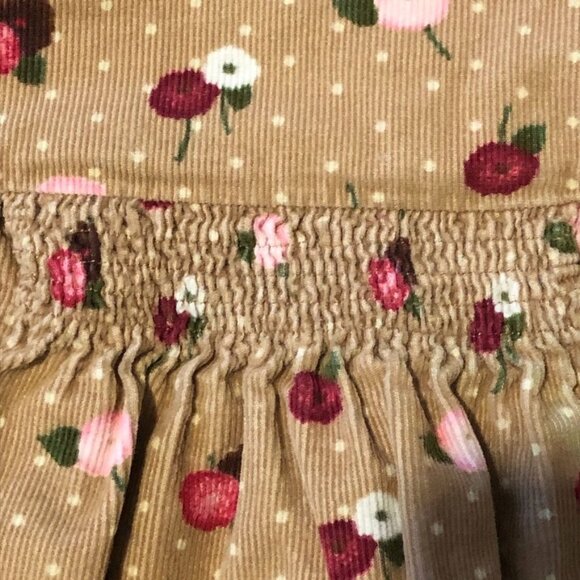 Baby Gap Girls Corduroy Dress Brown Flowers White Polka Dots Size 4Y or 4T - Picture 7 of 15